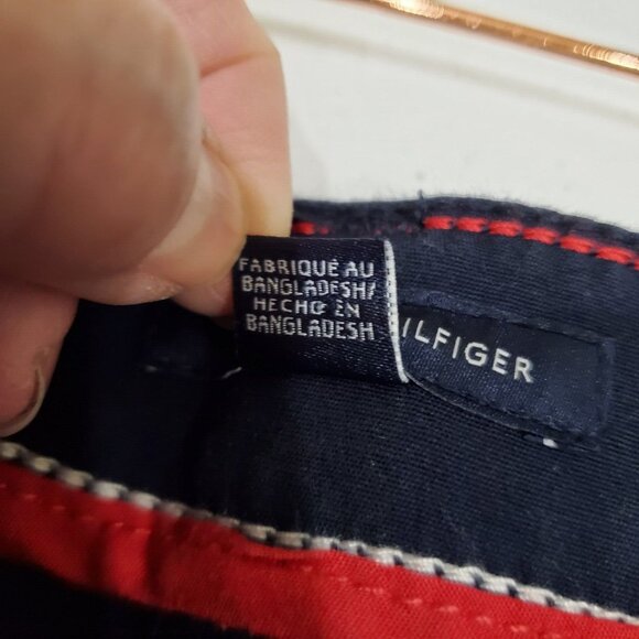 Tommy Hilfiger Cropped Pants Women Size 16 Navy Blue Sailor Stretch Comfort - Picture 8 of 14